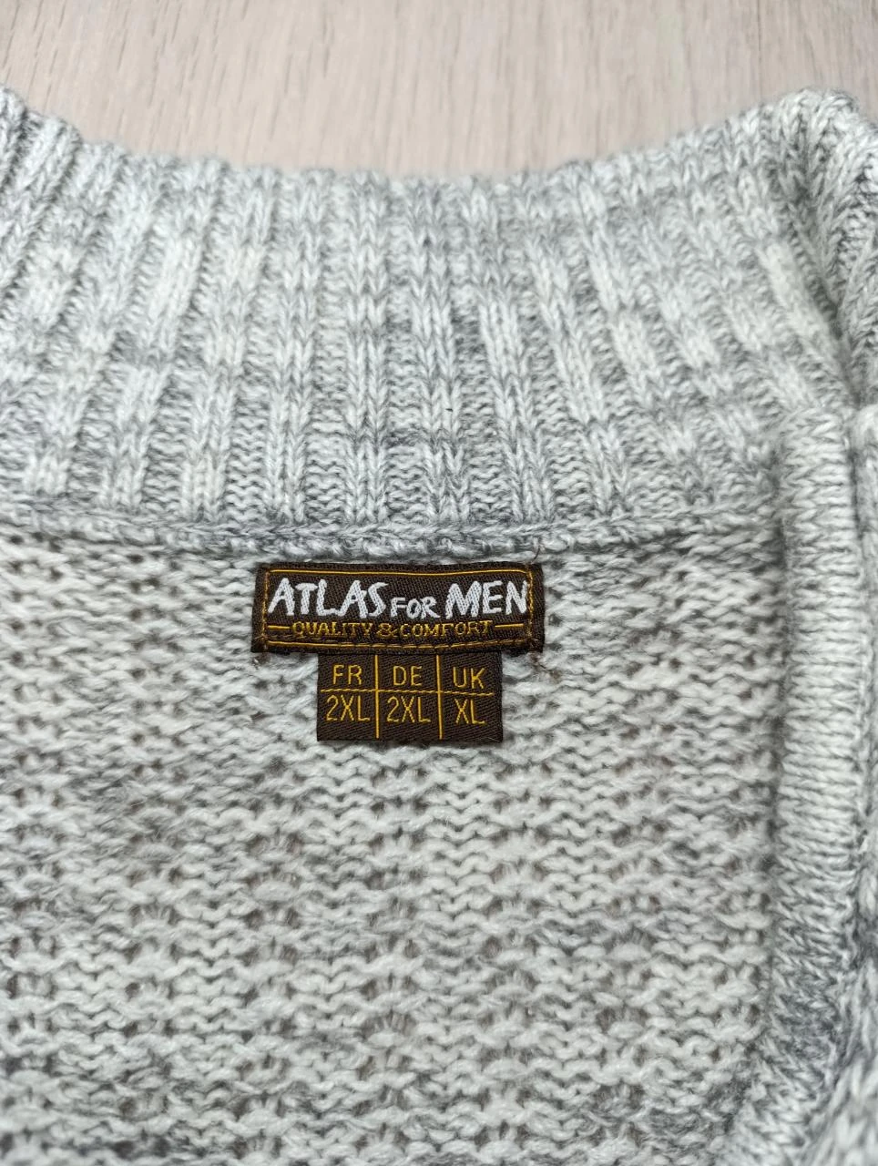 Pull Laine Col Camionneur Demi-Zip Atlas For Men Gris XL/XXL – photo 2